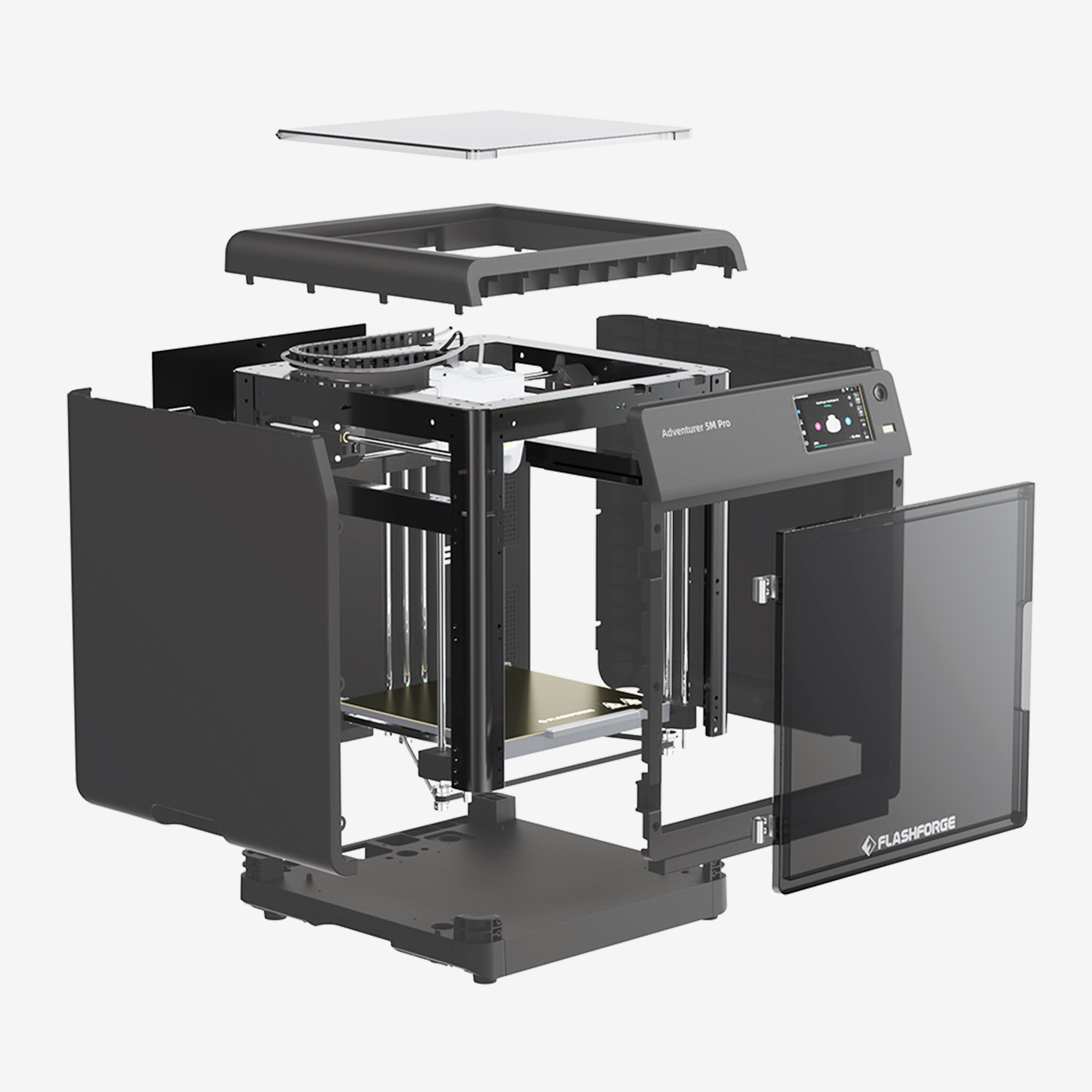 Inside the Adventurer 5M Pro: detailed view of 3D printer design