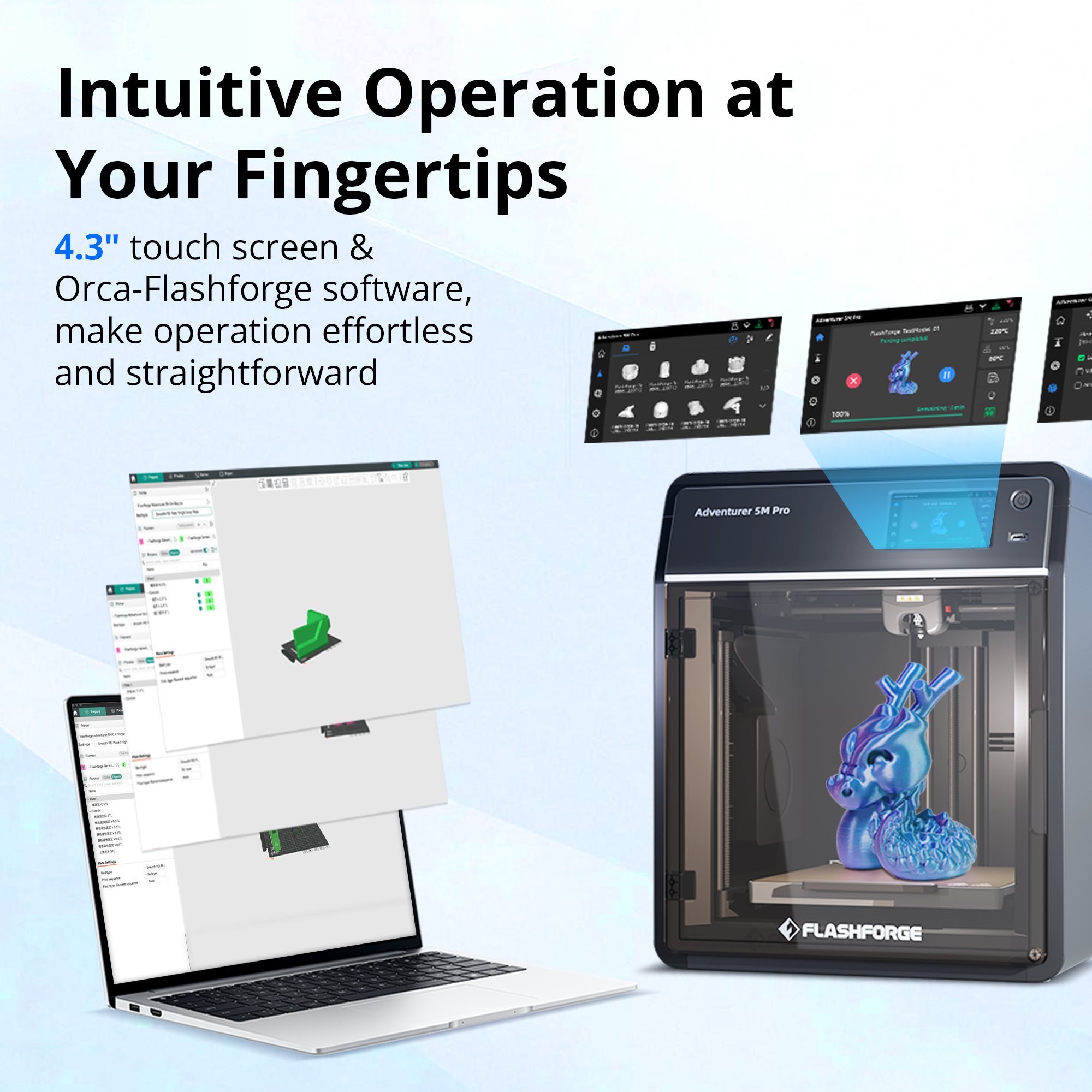 4.3 inch touch screen